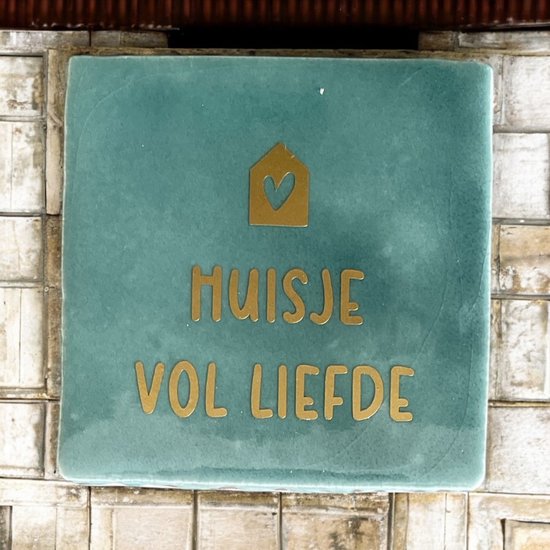Tuile de Hip avec texte - Maison pleine d'amour - Turquoise - Dicton - Cadeau - Cadeau - Cadeau - Crémaillère - Nouvelle Maison - Juste comme ça