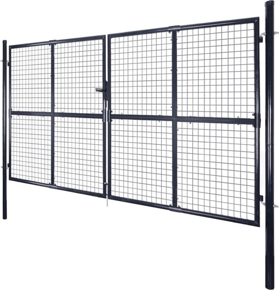 Schuttingdeur Lariks Douglas deur in stalen frame 195x100 cm Schuttingdeur Lariks Douglas deur in stalen frame 195x100 cm