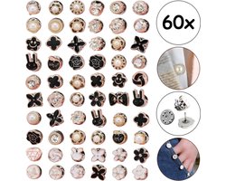 Top 10 Broches & Sierspelden 2026: Fako Bijoux - 60x Pin Broche Mini - Steek Pin Knopen Set - 60 Mini Broches - 8-12mm - Silver, Gold, White & Black - 60 Stuks - Zilver, Goud, Wit & Zwart - Supermix