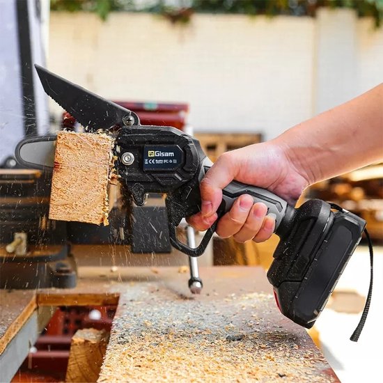 Kettingzaag - Mini Kettingzaag - Elektrische Zaag - Elektrische Kettingzaag - Met Accessoires - Met Koffer - 2x Accu - 4x Kettingen - 1500W van VONROC — afbeelding 5