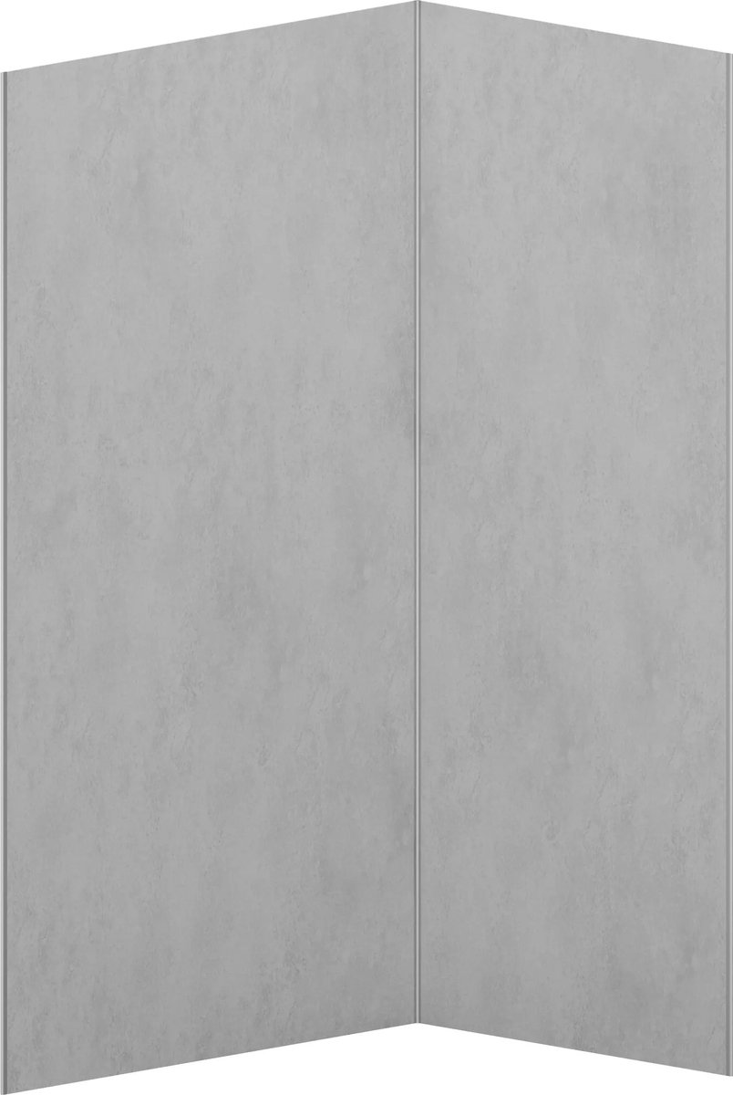 Vente-unique Set van 2 douchewandpanelen met gewassen betoneffect van aluminium met profie