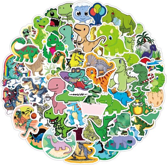 50 Dinosaurus Stickers - Waterproof Stickers Dinosaurussen - Stickers - Dino Stickers - Stickers voor Kinderen - Dinosaurus Speelgoed - Decoratie Stickers - Grote Dino Stickers - Dinosaurussen Decoratie - Stickers voor Jongens - Knutselen Kinderen