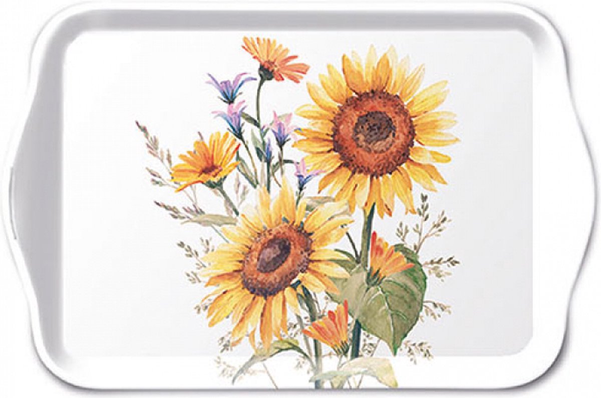 Tray Melamine 13x21cm, Sunflowers