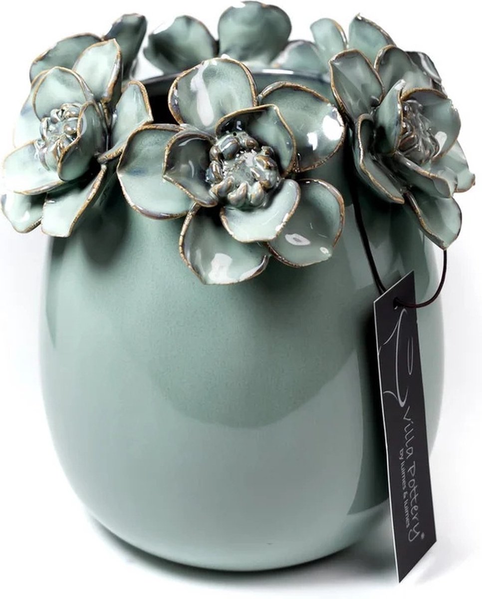 Villa Pottery Vaas Jolie 14x14x16 groen