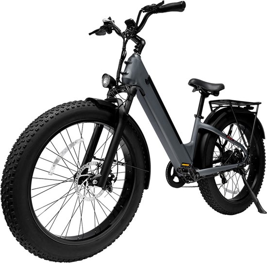 EB11 Elektrische Fatbike - E-bike - Lage Instap - 26 Inch - 250W Motor - 7 Versnellingen - 80 km Actieradius - Hydraulische Schijfremmen - Grijs