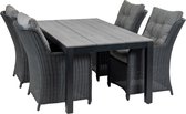 5-delige tuinset | 4 Dublin tuinstoelen (BL) | 180 Cyprus tuintafel (Grey)