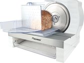 Trancheuse à pain Bestron , avec lame en acier inoxydable RSG- Fabriquée en Allemagne, réglage continu de l'épaisseur de coupe de 0 à 20 mm, coupe-pain universel avec bouton de sélection pour fonctionnement automatique et manuel, couleur : Wit