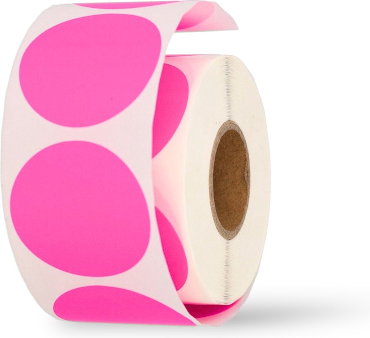 Stickers - Fluor Pink - O25 mm - (1000 STUKS) - Blanco - Sluitstickers - Sluitzegels - Etiketten - Stickers - Fel Roze