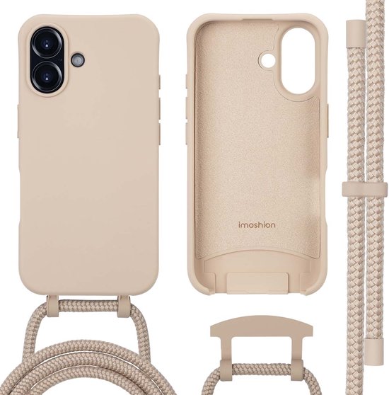 imoshion Hoesje - Geschikt voor iPhone 16 - Color Backcover met afneembaar koord geschikt voor MagSafe - Nude