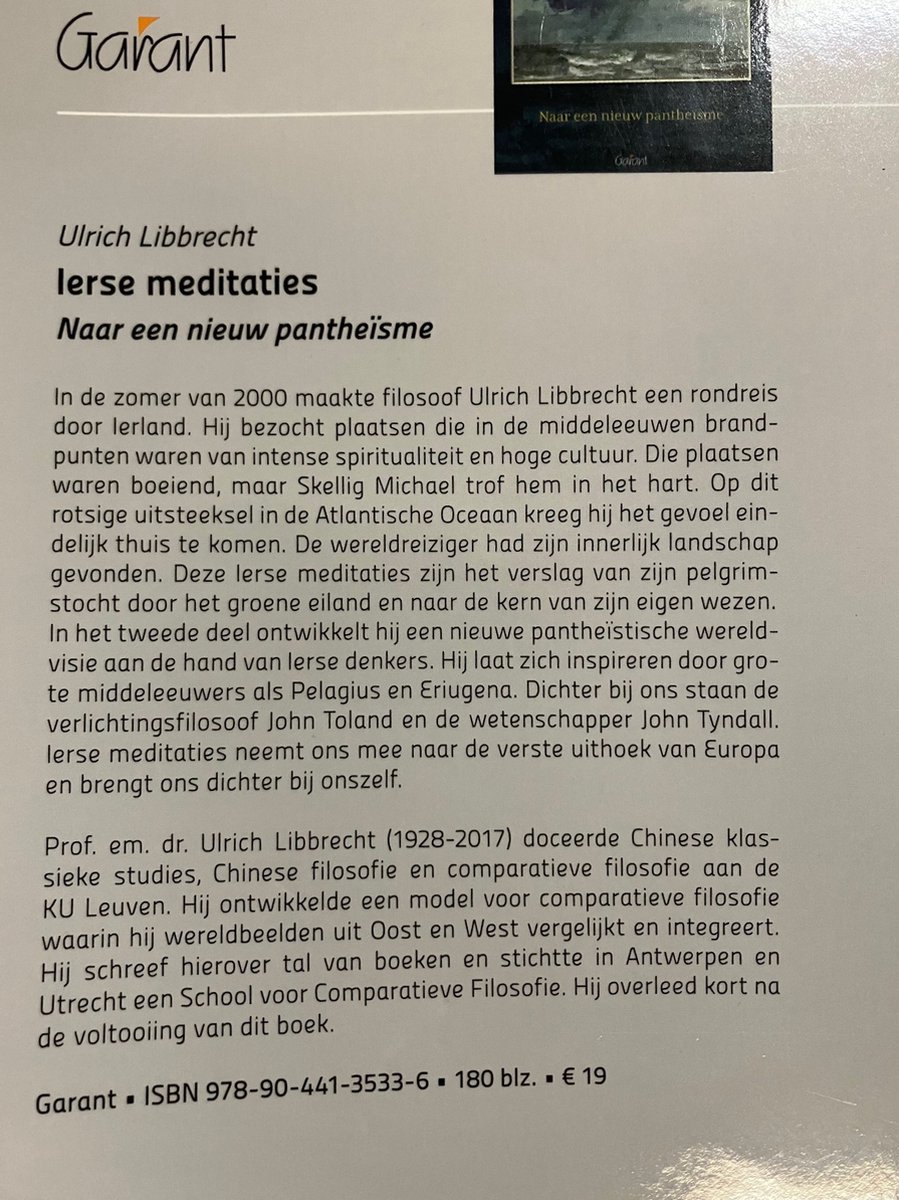 Boek "Ierse meditaties: Naar een nieuw pantheïsme" van Ulrich Labbrect. ISBN 978-90-441-3533-6.