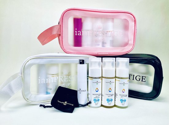 iamPrestige, Voordeel pack Travel box ToGo White Shampoo, Facewash, BodyWash, Parfum