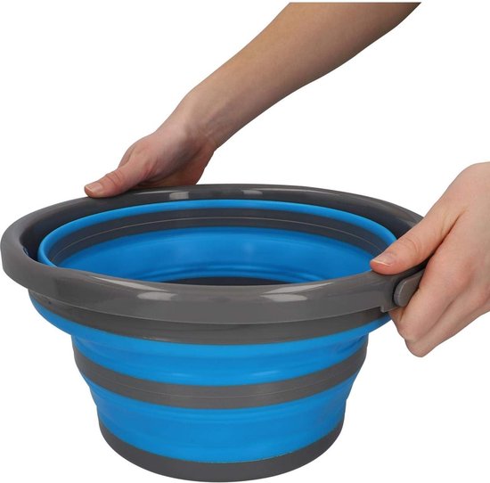 Seau à eau Goodivery ® Bucket 10 litres, seau pliable, seau ménager, seau de camping, seau de pose avec bec verseur, poignée de transport, pliable, 1 pièce