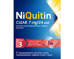 NiQuitin Clear Pleisters 7 mg - Stap 3 - Stoppen met roken - 7 stuks