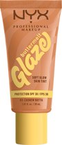 NYX Professional Makeup Fond de teint Cashew Butta Buttermelt Glaze - Tenue jusqu'à 12 heures - Protection SPF 30 - 1 - 30 ml