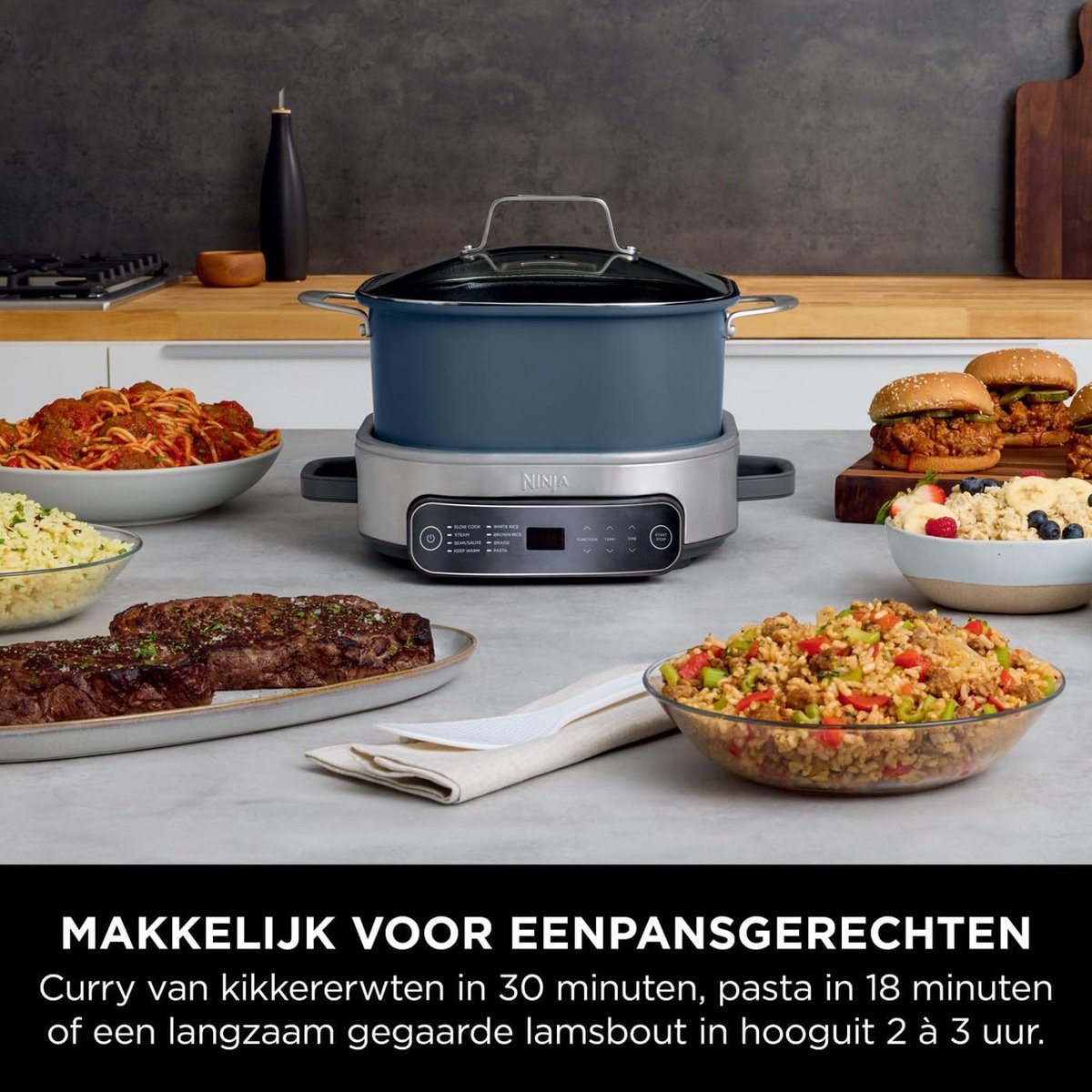 Afbeelding 2 van Ninja Foodi PossibleCooker 8-in-1 Slowcooker en Rijstkoker - 6 Liter - Warmhoudfunctie - Ovenbestendige Pan - MC1101EU