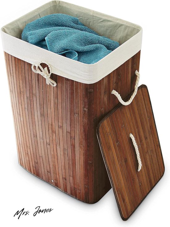 Cosmo Casa Bamboe Wasmand met 2 Vakken - Uitneembaar - Een Georganiseerde en Duurzame