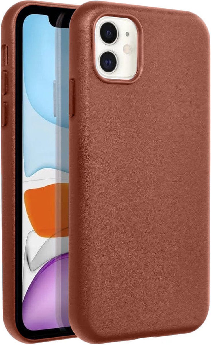 Casify Leren Hoesje geschikt voor MagSafe iPhone 11 Hoesje - Omber