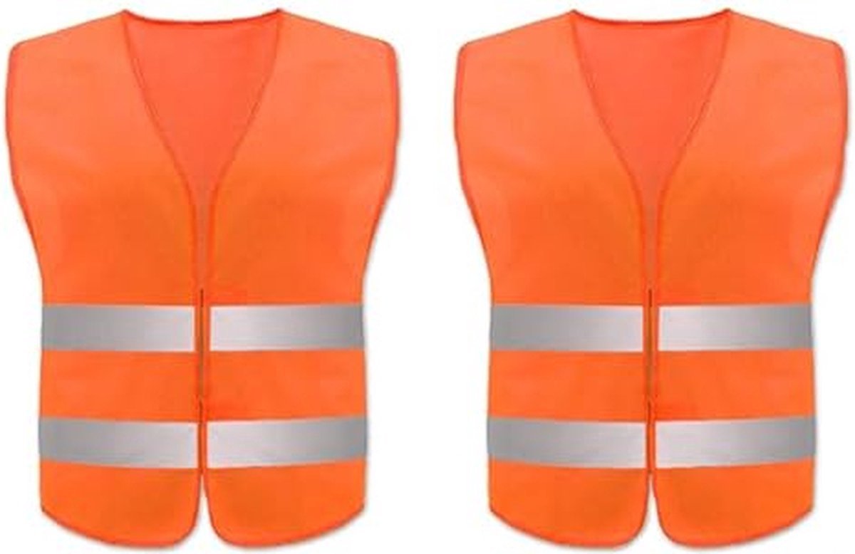 Doodadeals® - 2x Veiligheidshesje XXL voor Volwassenen – Veiligheidsvest – Auto – Oranje Hesjes – XXL – Extra groot