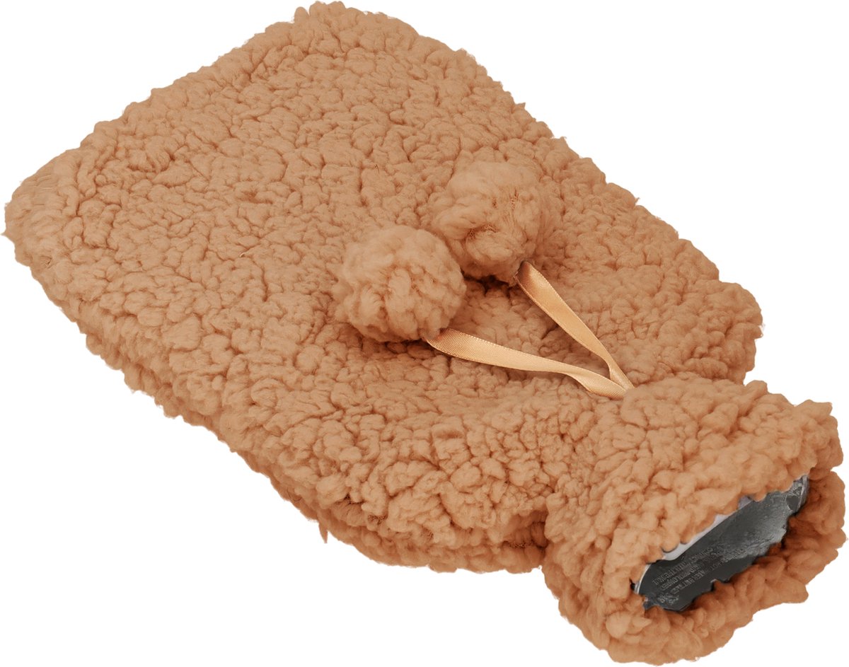 Kruik met Teddy Hoes 29x17x4 cm - Warmwaterkruik - Warmtekruik - Warmte Kussen - Bruin - Deluxa – foto 5