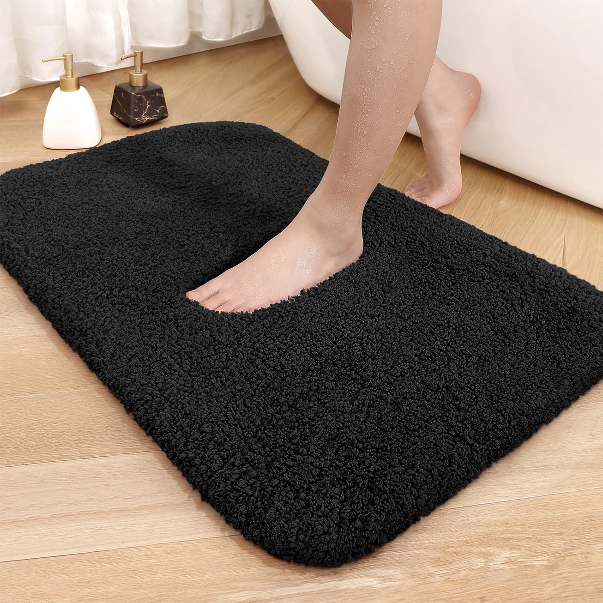 La'Moussawi ® Zwarte Luxe Badkamermat voor Comfort en Veiligheid