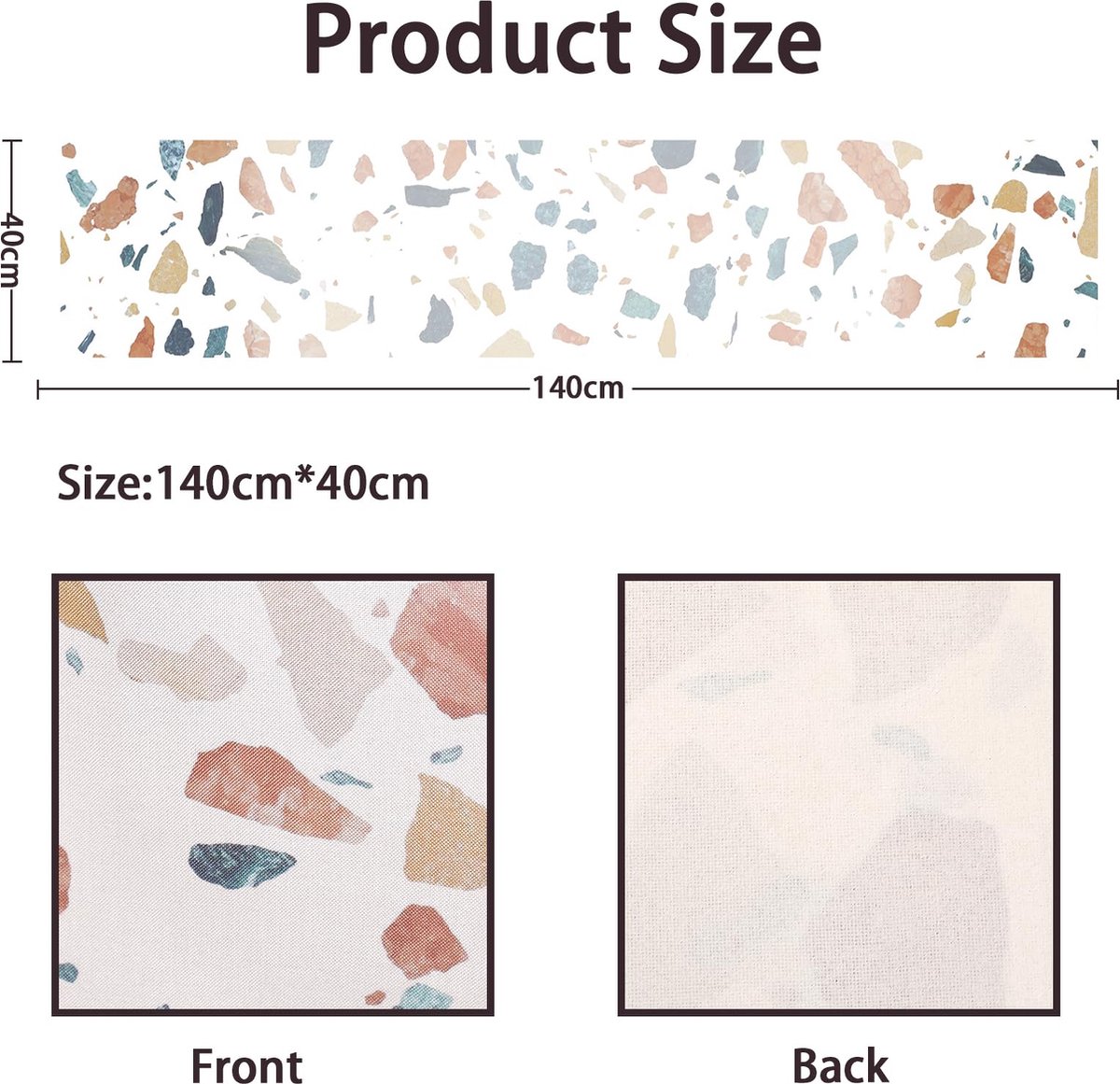 La'Moussawi ® Tafelloper voor Stijlvolle Tafeldecoratie in Retro Kleur met Fijn Marmerpatroon voor Diverse Gelegenheden