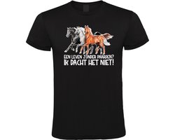 Een Leven Zonder Paarden? - Unisex T-Shirt - M - Zwart
