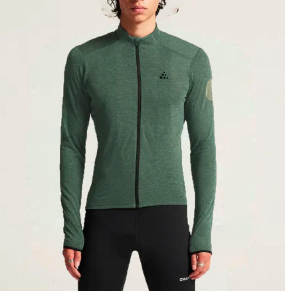 Craft Wielrenshirt heren, Essence Wool, LS, groen - Maat XL -