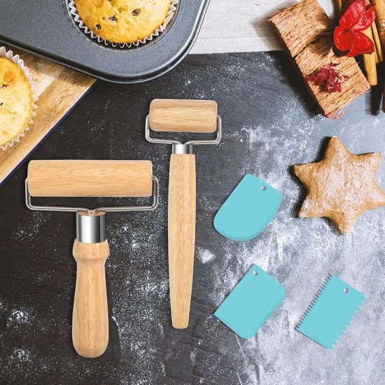 Harten deegroller - Bakrol - Rolhout met individueel patroon reliëf