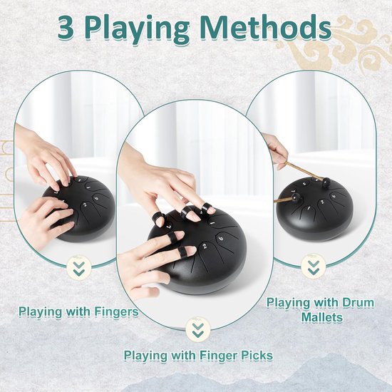 Tambour à pluie pour l'extérieur quand il pleut – Tambour à pluie pour extérieur de jardin, tambour à langue en acier à 8 notes de 15,2 cm (argenté