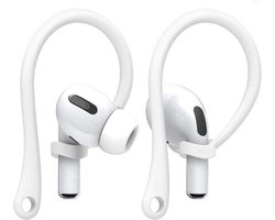 Wit-Sportieve anti-verloren en anti-vallende oorhaken - Siliconen sport hooks - Sport hooks -Geschikt voor Apple AirPods Pro en Apple AirPods 3 -Eenvoudig te installeren of te verwijderen