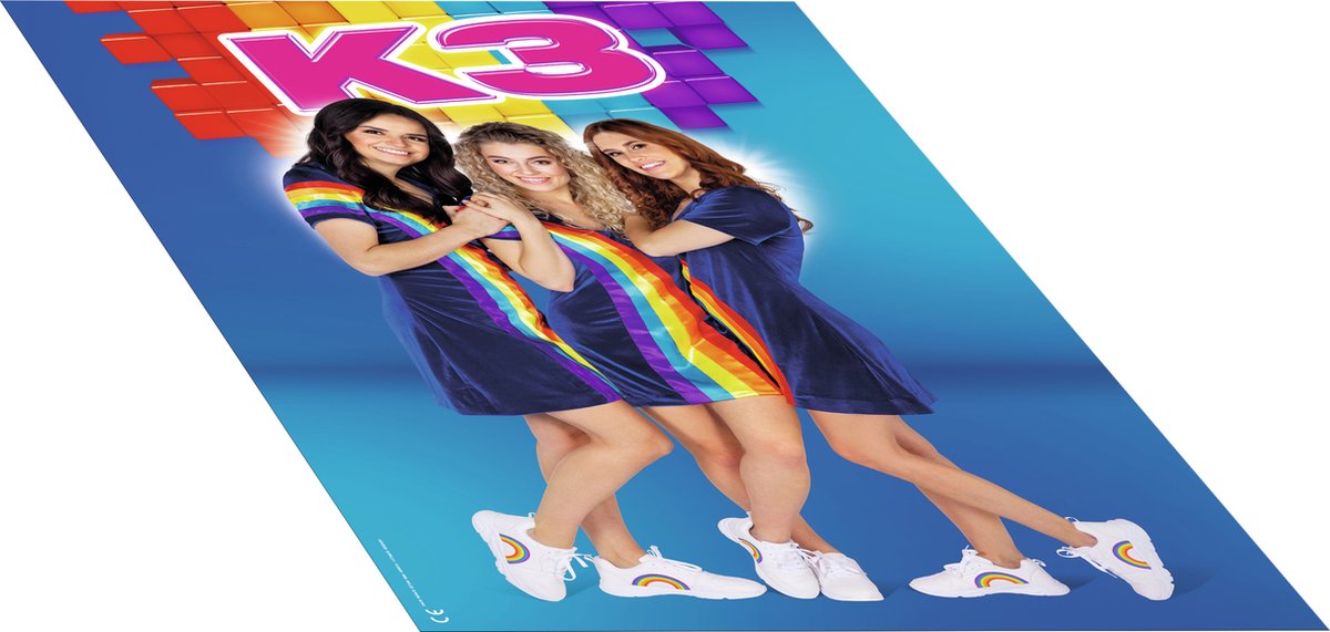 K3 verkleedkleding - verkleedpak regenboog blauw 3/5 jaar - maat 116 — afbeelding 8