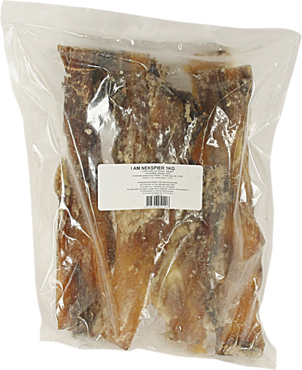 Petsnack Nekspier 15 Cm Petsnack - Rundernekspier, Rijk van Smaak - 1 Kg