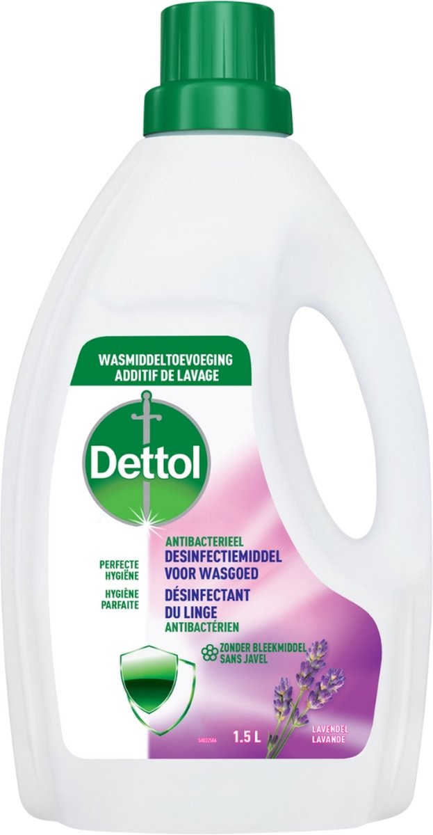 Goedkoopste Dettol Wasmiddeltoevoeging - Desinfectiemiddel voor Wasgoed – Lavendel 1,5L