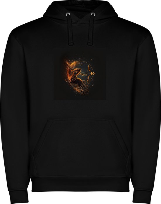 Sweat à capuche unisexe noir avec impression « Signe du zodiaque coloré Sagittaire – Astrologie – Horoscope – Signes du Zodiac » en couleur de la marque Roly taille XXL