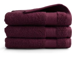 DoubleDry Hotel Badhanddoeken 70 x 140 cm – Set van 3 – 100% Katoen 500 g/m2 – Zacht & Absorberend - Bordeaux Rood DoubleDry Hotel Badhanddoeken 70 x 140 cm – Set van 3 – 100% Katoen 500 g/m2 – Zacht & Absorberend - Bordeaux Rood