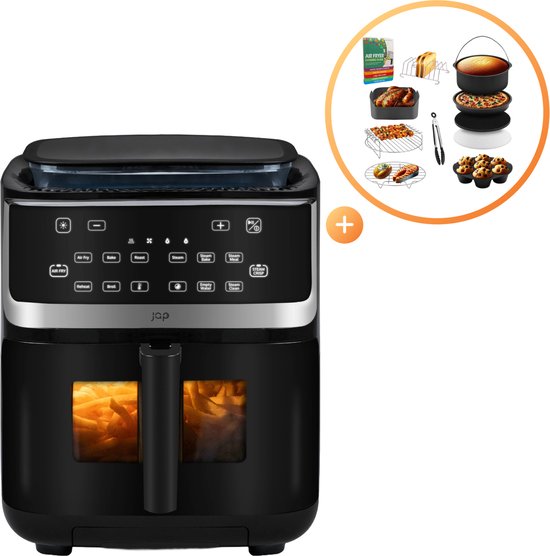 JAP Elysian XXL Airfryer & Stoomoven 7L Zwart 1700W - JAP - €139,95