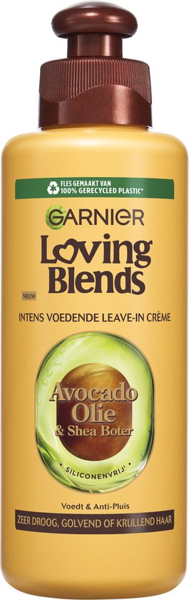 Garnier Loving Blends Avocado Olie & Shea Boter Intens Voedende Leave-In Crème - Zeer Droog, Pluizig Haar - 200ml