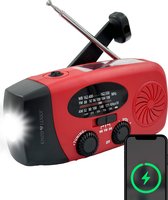 Bol.com Draagbare Noodradio Solar Opwindbaar en Batterij - Survival Radio - 5000 mAh - Powerbank Zonneenergie - Zaklamp - Noodpa... aanbieding
