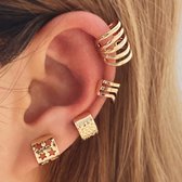 YADOCA Oormanchet, niet-piercing voor vrouwen, hypoallergeen, 14K vergulde manchetoorbellen, zirkonia, oormanchetten voor vrouwen, Koper, Zirkonia