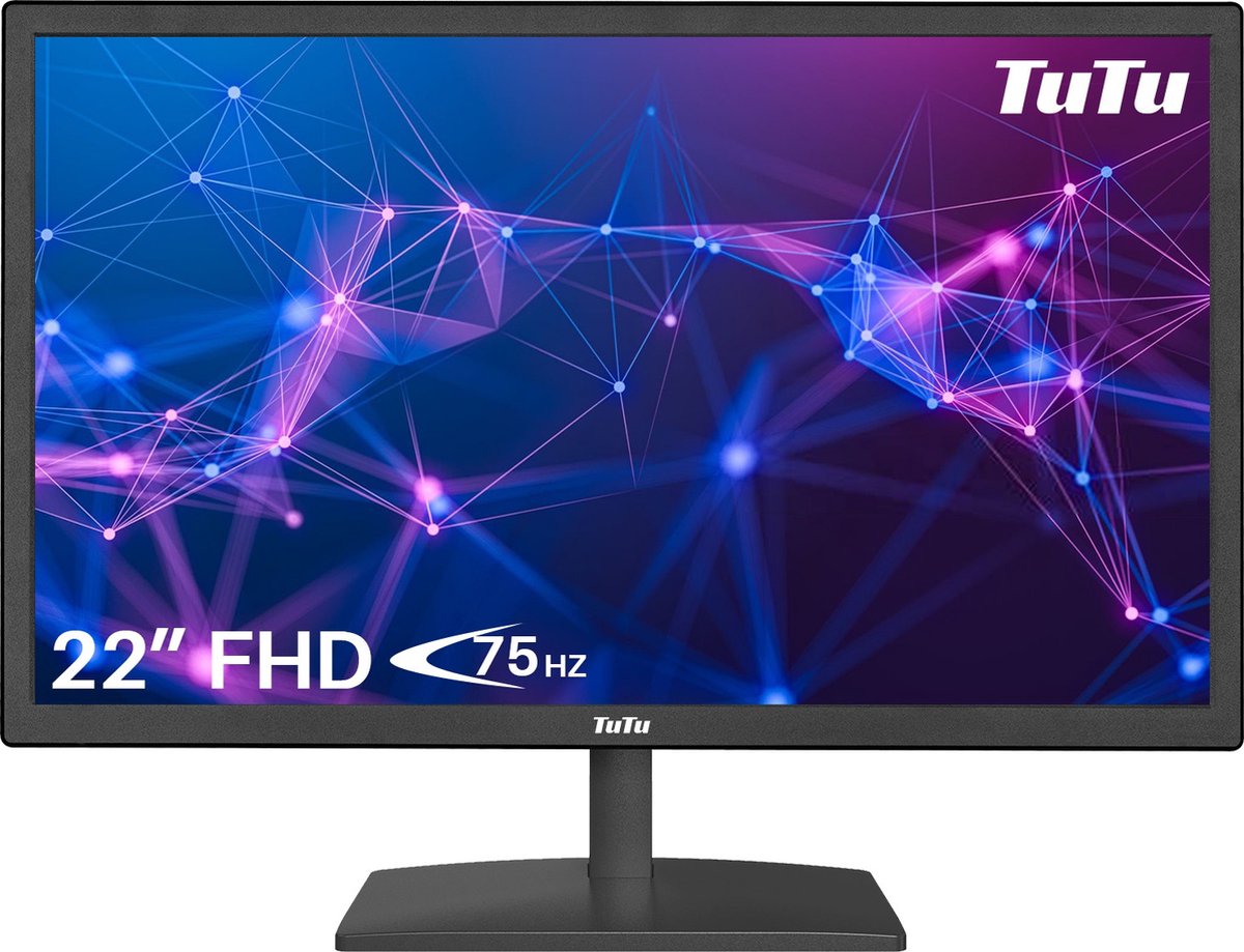 TuTu F2145M 22 inch Full HD LED Monitor 1920x1080 75Hz HDMI VGA Energiezuinig Antireflectie - Afbeelding 4