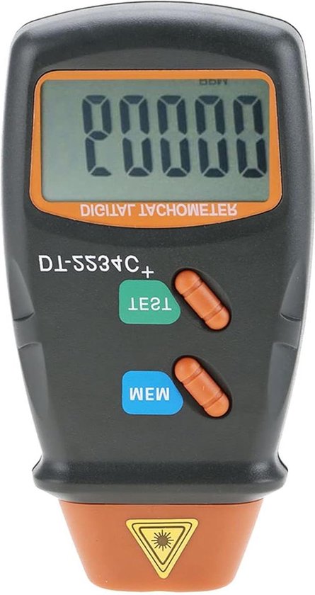 Digitaler Drehzahlmesser DT-2234C+ – Berührungslos, 2.5-99999 U/min, LCD, Automatische Bereichswahl, Inkl. Tasche