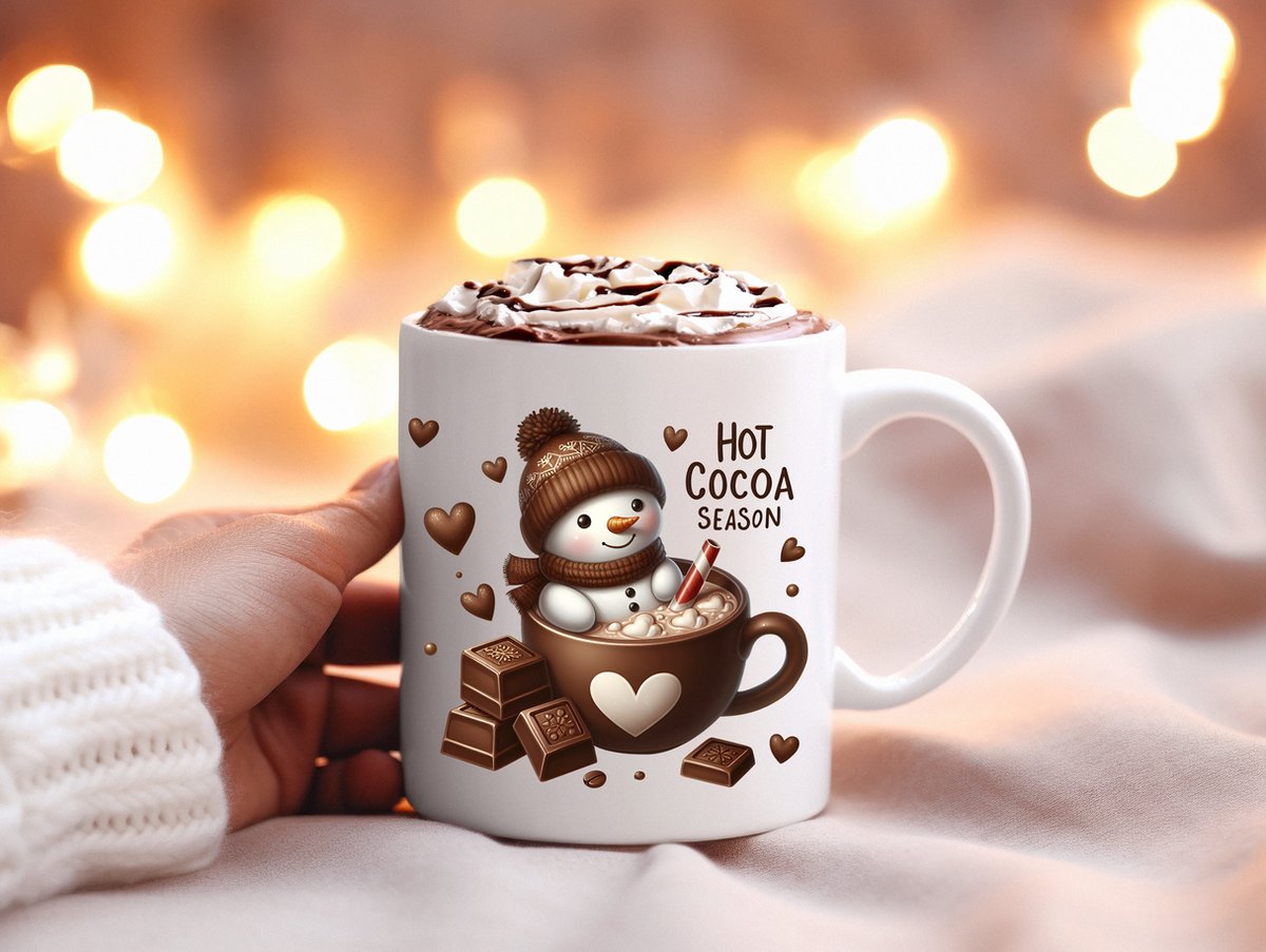 Chocolademelk Mok met Sneeuwpop 3