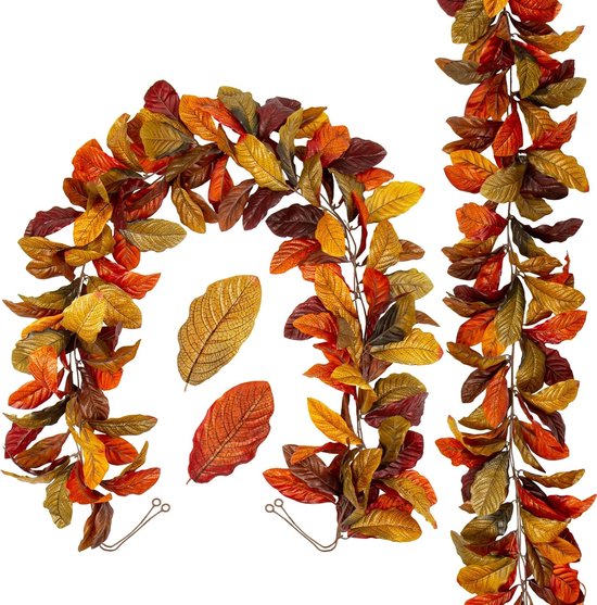 2 stuks totale 11.6ft herfstdecoraties kunstmatige esdoornbladeren slinger, herfst slinger herfst decor voor huis tuin muur deuropening open haard herfst decor bruiloft feest Halloween deur decoraties