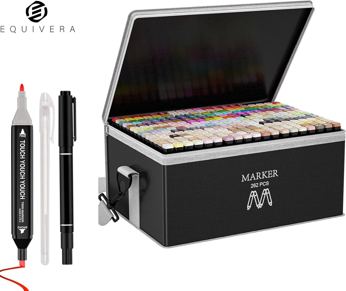 Equivera Twinmarkers Alcohol - Twinmarkers Alcohol - Alcohol Markers - Markeerstiften - Professionele Alcohol Markers - Markers - Kleurstiften - Dual-Tip Markers