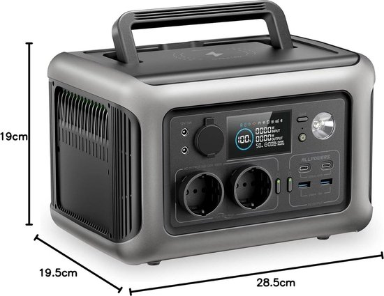 Zonnepaneel inclusief Draagbaar Powerstation - Noodstroom - Inclusief accu 299Wh - Camper - Vakantie - Boot - 100 Watt paneel - 600W AC output - Zonnepaneel inklapbaar van Merkloos — afbeelding 5