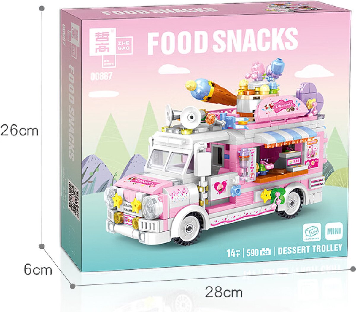 Zhe Gao Dessert trolley | City & Friends Adventure | Retro donut truck | Classic Creator STEM speelgoed bouwpakket | niet compatibel met lego mega bloks | Kermis & Pretpark Auto Foodtruck modelbouw voor kinderen & volwassenen | 593 bouwstenen — afbeelding 5