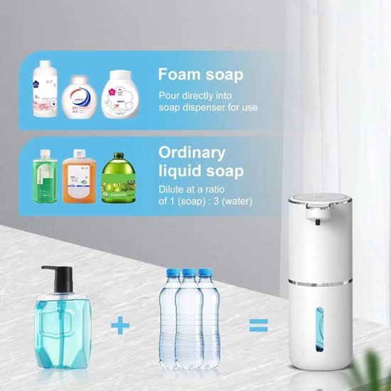 ADA - Automatische zeepdispenser met sensor - Schuim - Draagbaar - Verstelbaar - Oplaadbaar USB-C