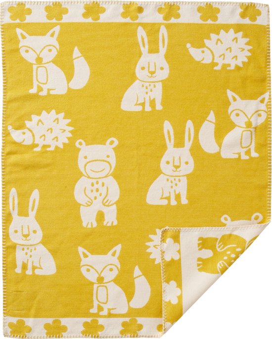 Klippan couverture de berceau coton Smile jaune