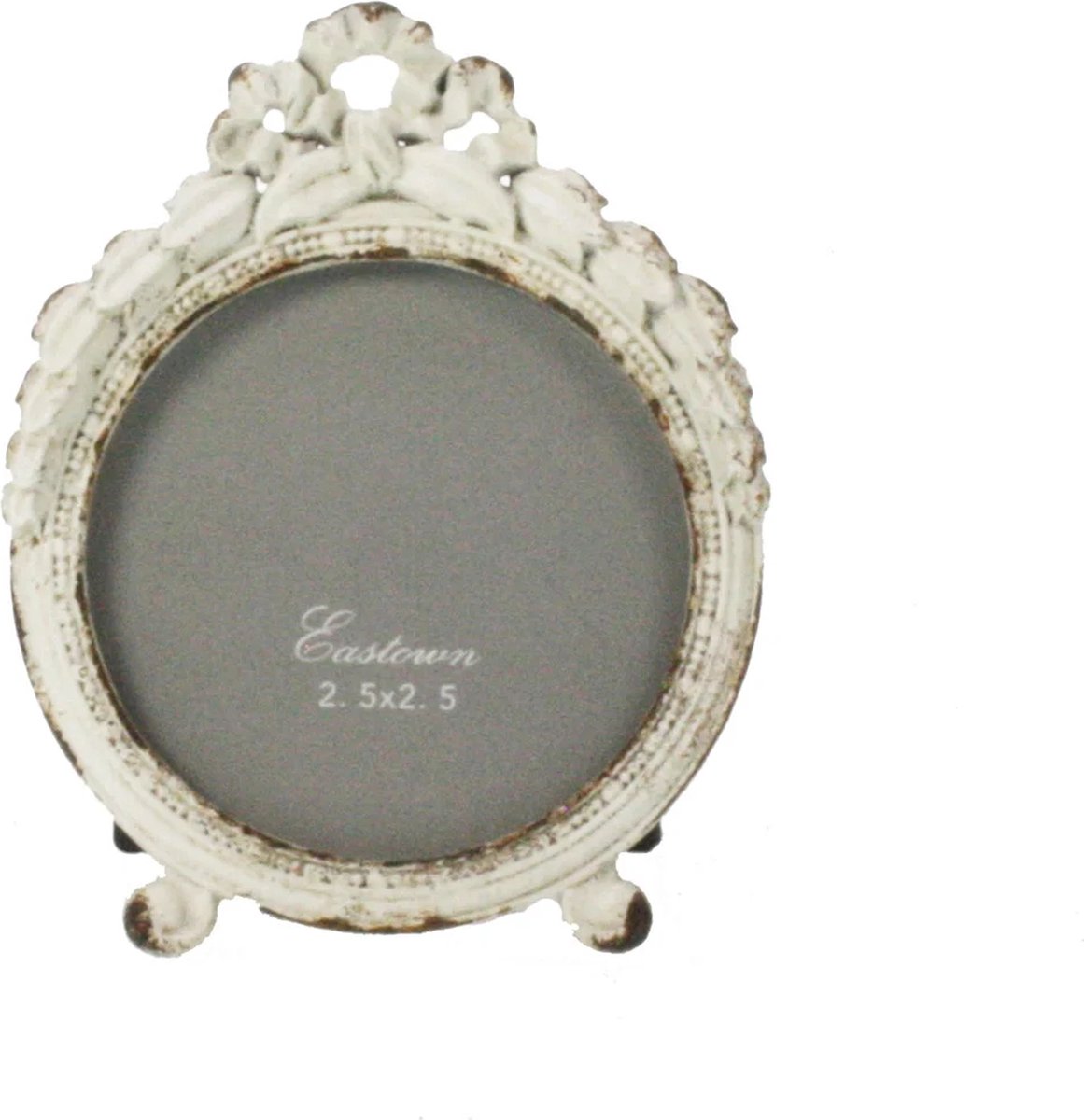 Fotolijstje antiek wit (Ø5cm) Ø7x9cm