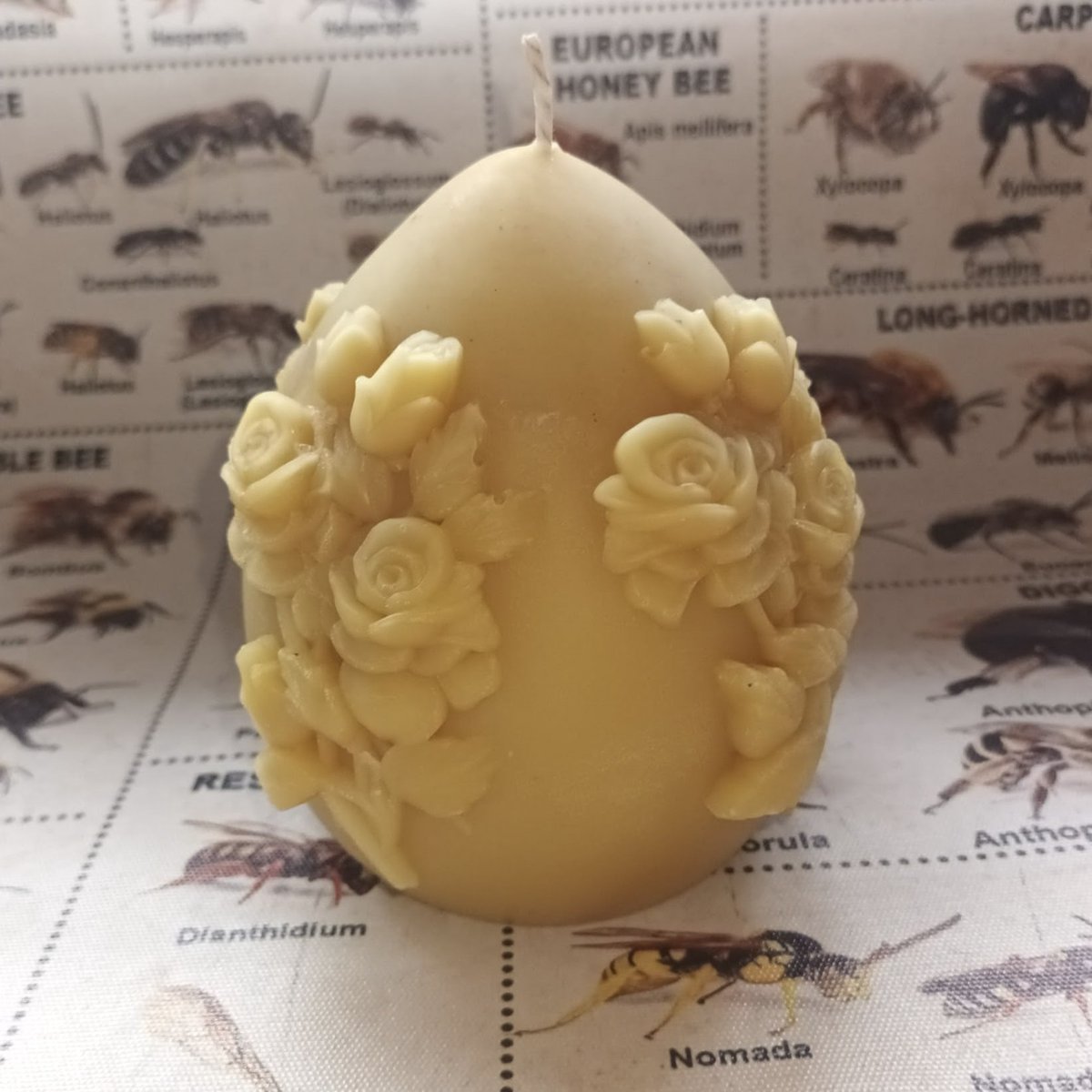 cailleagh's bijenwaskaars xl ei met 3d rozen